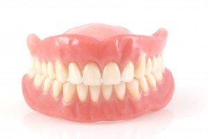Dentures isolated on a white background.