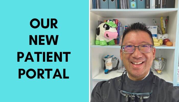 Dr Andrew Hong with the text "Our New Patient Portal"
